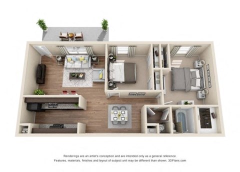 a floor plan with a bedroom and a living room